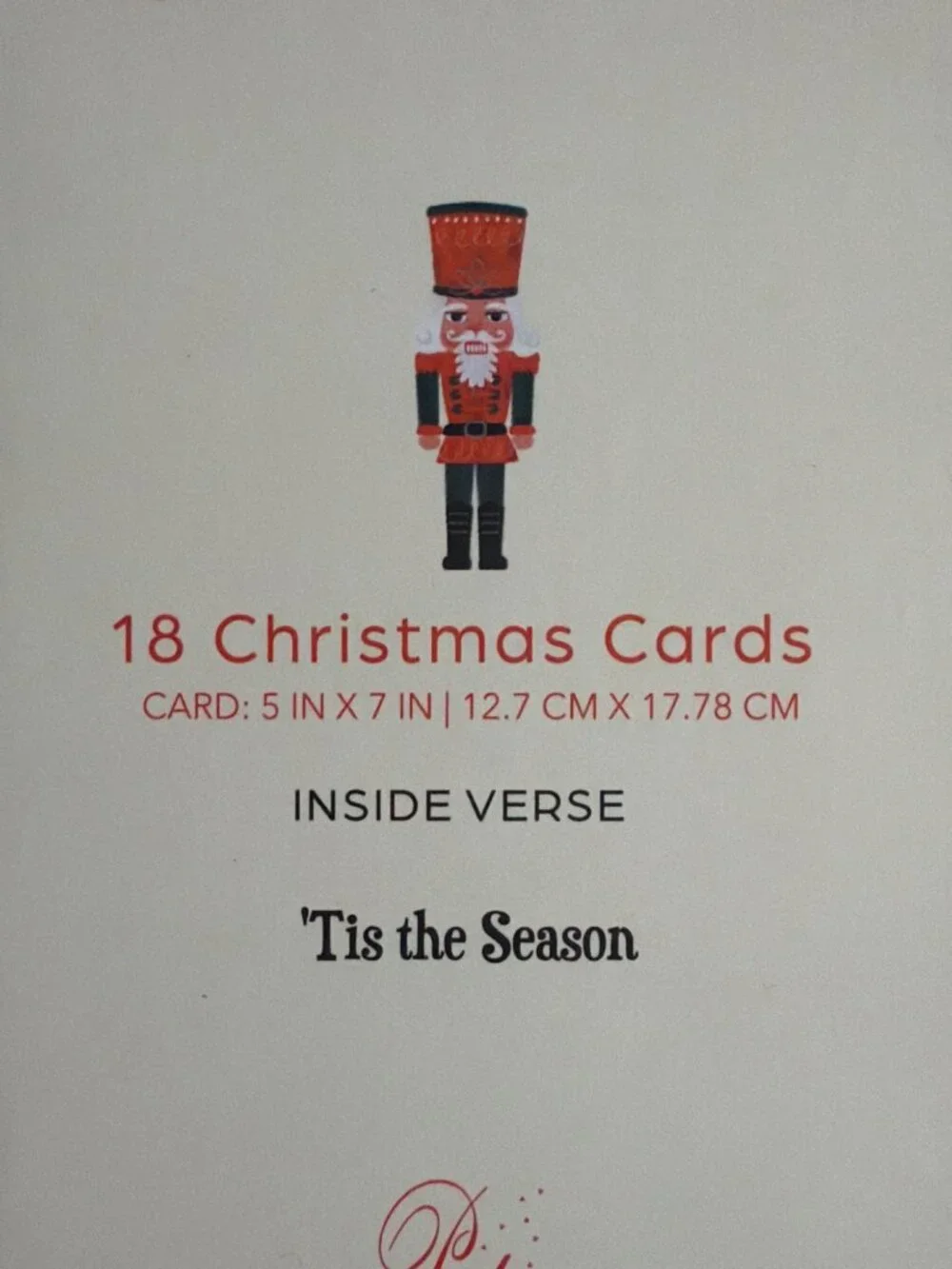 Nutcracker Theme 18 Pack Christmas Greeting Cards Envelopes Tis The Season NEW